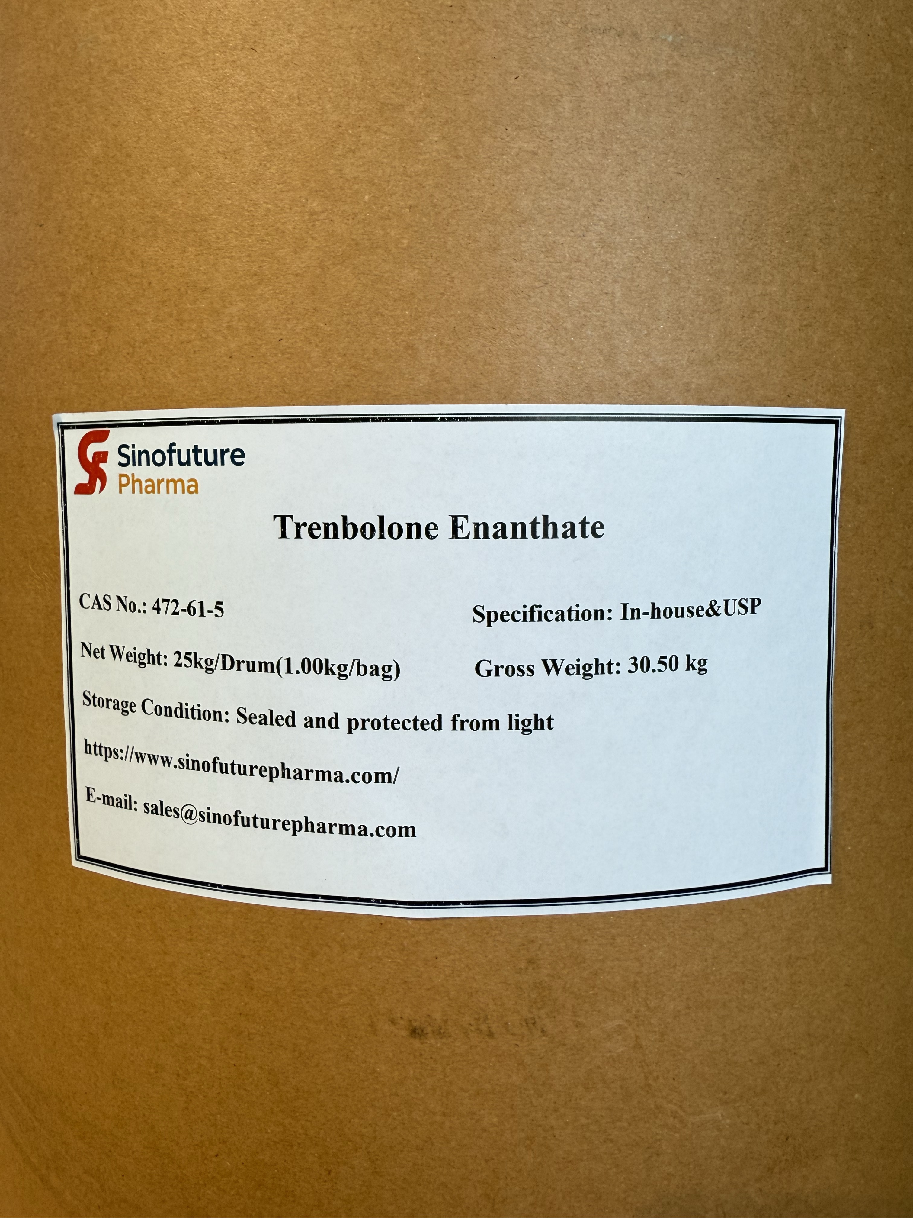 Trenbolone Enanthate CAS No. 10161-35-8 Κατασκευαστής | SINOFUTURE PHARMA Προτιμώμενος προμηθευτής